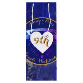 9. Hochzeit Jubiläum Lapis Lazuli Color Geschenktüte Für Weinflaschen (Rückseite)