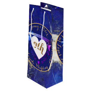 9. Hochzeit Jubiläum Lapis Lazuli Color Geschenktüte Für Weinflaschen