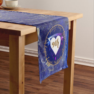 9. Hochzeit Jubiläum Lapis Lazuli Color Kurzer Tischläufer