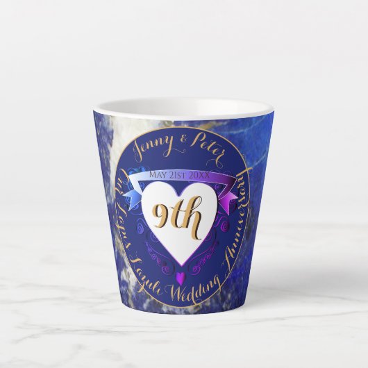 9. Hochzeit Jubiläum Lapis Lazuli Color Milchtasse (Vorderseite)