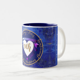 9. Hochzeit Jubiläum Lapis Lazuli Color Zweifarbige Tasse