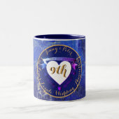 9. Hochzeit Jubiläum Lapis Lazuli Color Zweifarbige Tasse (Mittel)