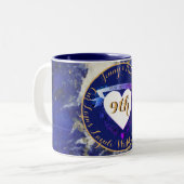 9. Hochzeit Jubiläum Lapis Lazuli Color Zweifarbige Tasse (Vorderseite Links)