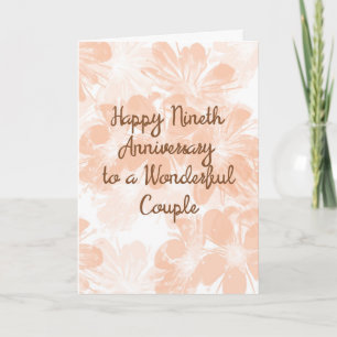 9. Hochzeitskarte Jubiläumskarte Peach-Blume Karte