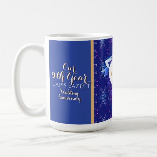 9. Hochzeitstag Lapis Lazuli Blue Kaffeetasse (Links)