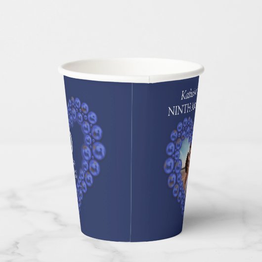 9. Hochzeitstag Lapis Lazuli Foto Pappbecher (Rechts)