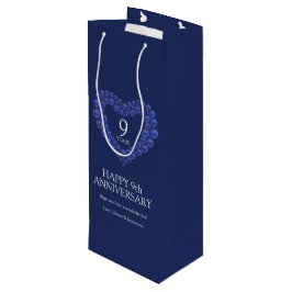 9. Hochzeitstag Lapis Lazuli Herz blau Geschenktüte Für Weinflaschen