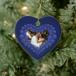 9. Hochzeitstag Lapis lazuli Herz Foto Keramik Ornament