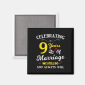 9. Hochzeitstag Magnet (Vorderseite/Rückseite)