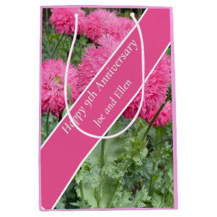 9. Hochzeitstag, Mohnblume Mittlere Geschenktüte