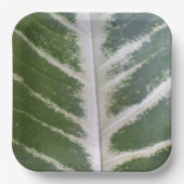 9 Inch Elegant Green Leaf Design Pappteller (Vorderseite)