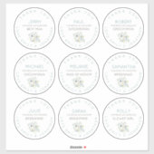 9 Individueller Name Danke Bridal Floral Large Aufkleber (Blatt)