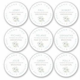 9 Individueller Name Danke Bridal Floral Small Aufkleber