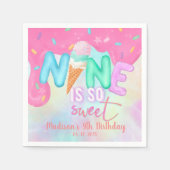 9 ist so süß rosa Zuckerguss Napkins Serviette (Vorderseite)