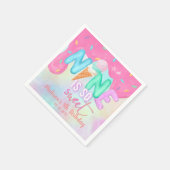 9 ist so süß rosa Zuckerguss Napkins Serviette (Ecke)