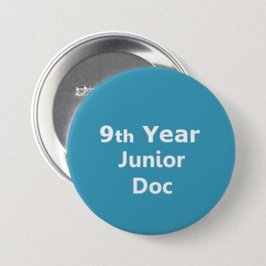 9. Jahr-Juniordoktor-Abzeichen Button (Vorne & Hinten)