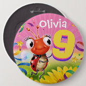 9 Jahre Abzeichen für Geburtstage Button (Vorne & Hinten)