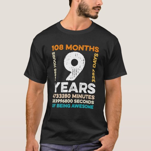 9 Jahre alt 108 Monate Phantastisch 9. T-Shirt (Vorderseite)