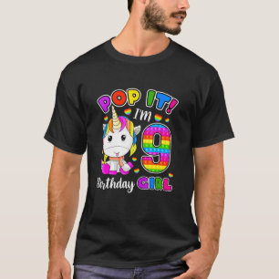 9 Jahre alt 9. Geburtstag Einhorn Girls Pop It Fid T-Shirt