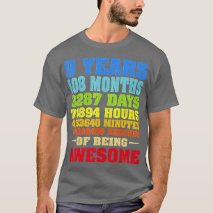 9 Jahre alt 9. Geburtstag Vintag Retro 108 Monate T-Shirt