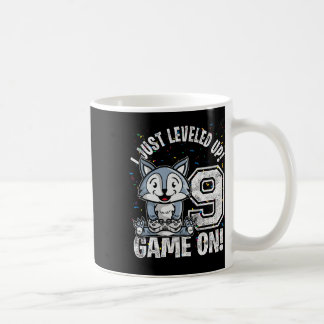 9 Jahre alt 9. Geburtstag Wolf Junge Mädchen gibt  Kaffeetasse