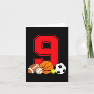 9 Jahre alt Basketball Fußball Baseball Fußball Bi Karte