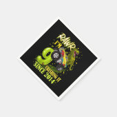 9 Jahre alt Dinosaurier Trex Monster Truck 9. Gebu Serviette (Ecke)