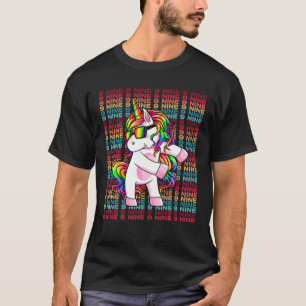 9 Jahre alt Einhorn Blüte 9. Geburtstag Einhorn T-Shirt
