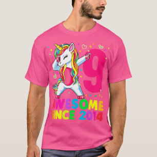 9 Jahre alt Einhorn Dabbing 9. Geburtstag Girl Uni T-Shirt