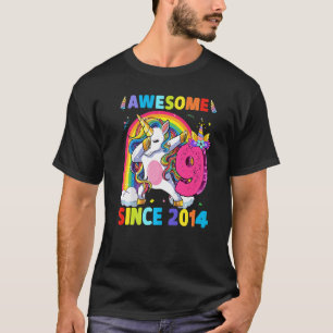 9 Jahre alt Einhorn Dabbing 9. Geburtstag Girl Uni T-Shirt