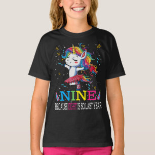 9 Jahre alt Geburtstag Mädchen Geschenke Unicorn 9 T-Shirt