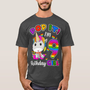 9 Jahre alt Geschenke Pop Ich bin 9 Geburtstag Gir T-Shirt
