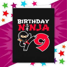 9 Jahre alt Karate Ninja Party Kinder 9. Geburtsta Karte