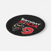 9 Jahre alt Karate Ninja Party Kinder 9. Geburtsta Pappteller (Schrägansicht)