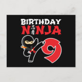 9 Jahre alt Karate Ninja Party Kinder 9. Geburtsta Postkarte (Vorderseite)