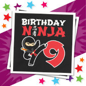 9 Jahre alt Karate Ninja Party Kinder 9. Geburtsta Serviette
