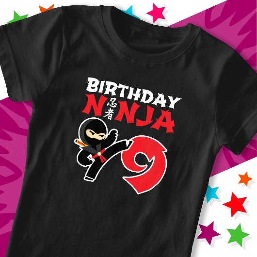 9 Jahre alt Karate Ninja Party Kinder 9. Geburtsta T-Shirt