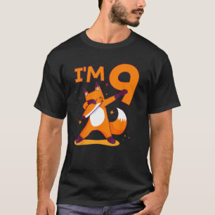 9 Jahre alt Tier Dabbing Fox 9. Geburtstag T-Shirt