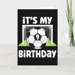 9 Jahre alte Fußball 9. Geburtstag Spieler Kinder Karte