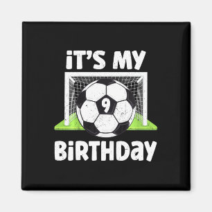 9 Jahre alte Fußball 9. Geburtstag Spieler Kinder Magnet