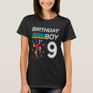 9 Jahre alte Geburtstags-Bouldering-Felsenklettern T-Shirt