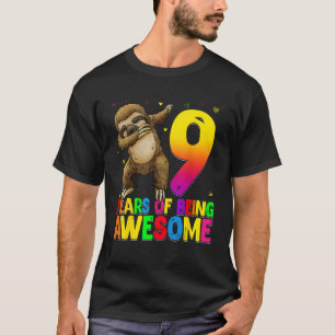 9 Jahre alte Geburtstagsfaultier Dabbing 9. Geburt T-Shirt