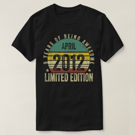 9 Jahre Alte Geschenke April 2012 Limited Edition T-Shirt (Design vorne)
