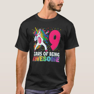 9 Jahre alte Geschenke Dabbing Einhorn Regenbogen T-Shirt