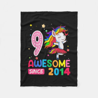 9 Jahre Alte Geschenke Girls Teens Funny Unicorn 9 Fleecedecke