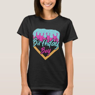 9 Jahre alter Eiskrem Tropfen 9. Geburtstag Junge  T-Shirt