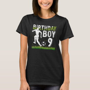 9 Jahre alter Fußball Geburtstagsparty Thema 9. fü T-Shirt