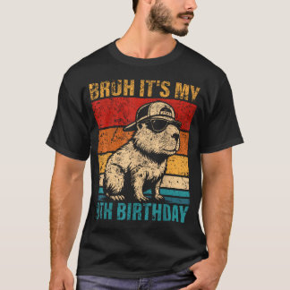 9 Jahre alter Geburtstagsjunge Capybara Bruh Es is T-Shirt