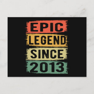 9 Jahre alter Tag 2013 Epische Legende 9. Geburtst Postkarte