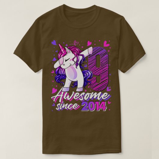 9 Jahre Altes Dabbing Einhorn Geschenke 9. Geburts T-Shirt (Design vorne)